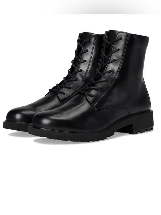 Ecco Shoes - Ecco Black Lace-Up Metro Vienna Combat Boots